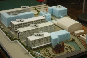 建築科、新校舎(実習棟)改築案全体模型1