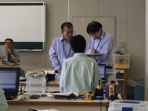 競技終了後のプレ審査の様子